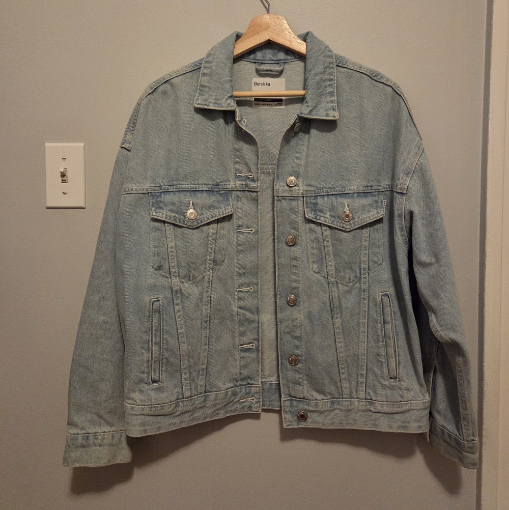 Oversized Blue Lighwash Denim Jean Jacket